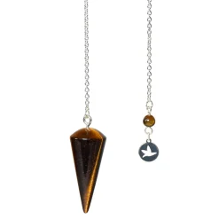 Pendule cône lisse en œil de tigre