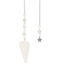 Pendule hexagonal en cristal de roche et charm étoile