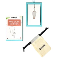 Pendule hexagonal en cristal de roche et charm étoile