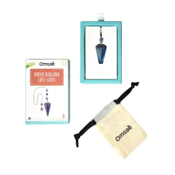 Pendule hexagonal en lapis-lazuli et charm fleur de vie