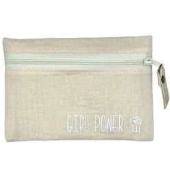 Petite pochette girl power scintillant écru