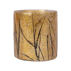 Photophore en verre doré et noir d7cm - Brindille