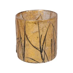 Photophore en verre doré et noir d7cm - Brindille