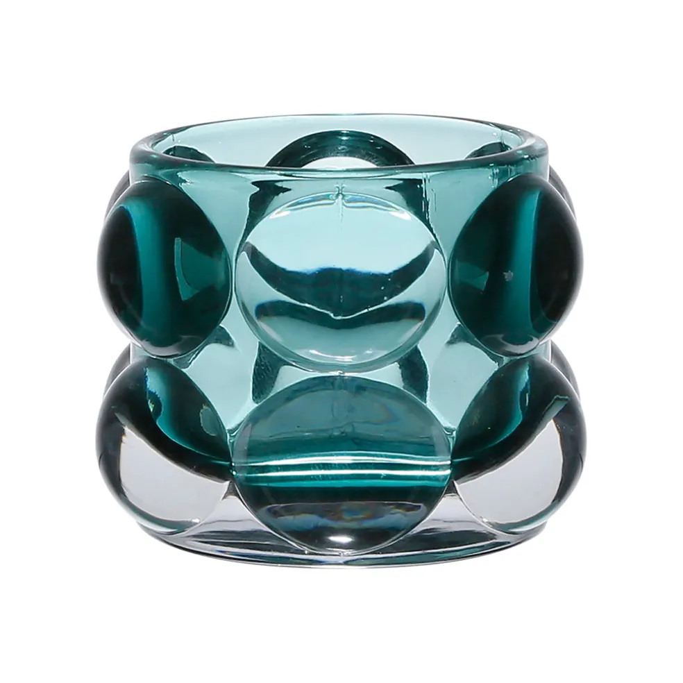 Photophore en verre émeraude h6.5cm - Tanri