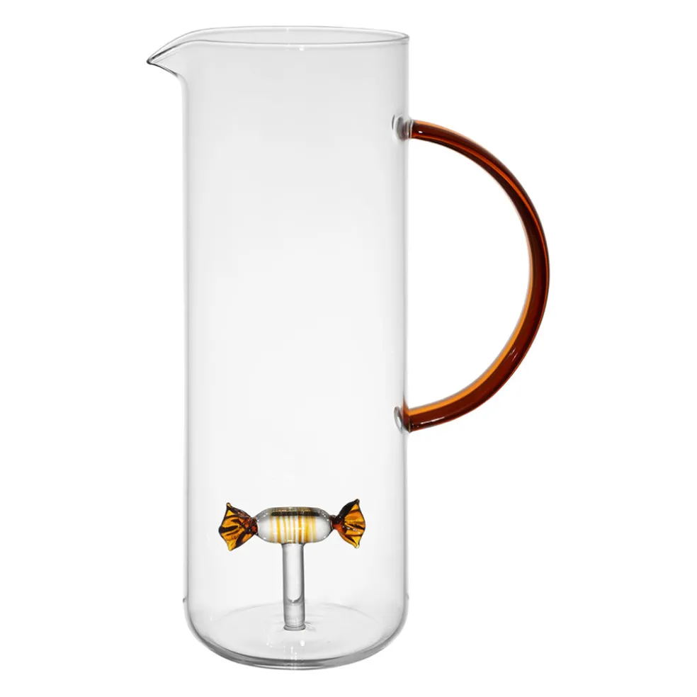 Pichet bonbon en verre ambre 1l - Colorea