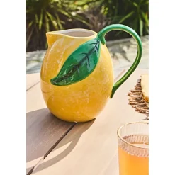 Pichet citron en grès jaune h21cm - Exotica