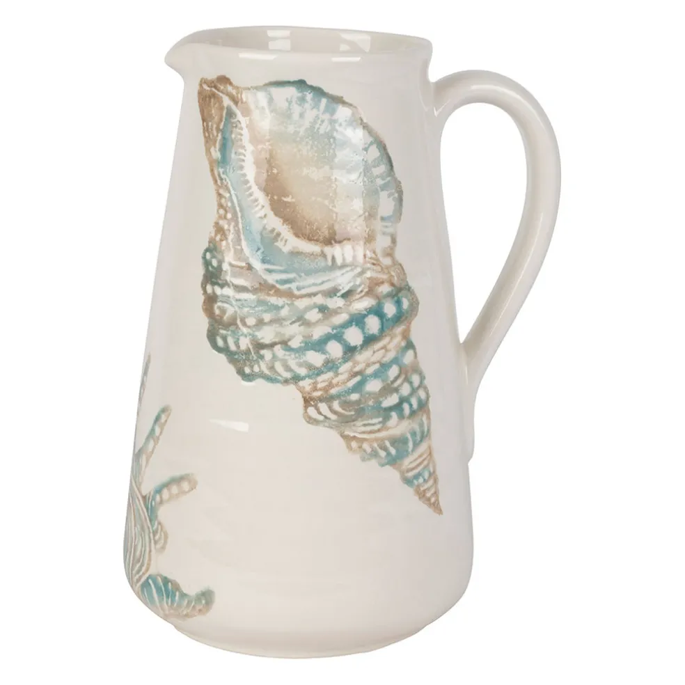 Pichet en faïence bleu et beige 5l - Bord De Mer