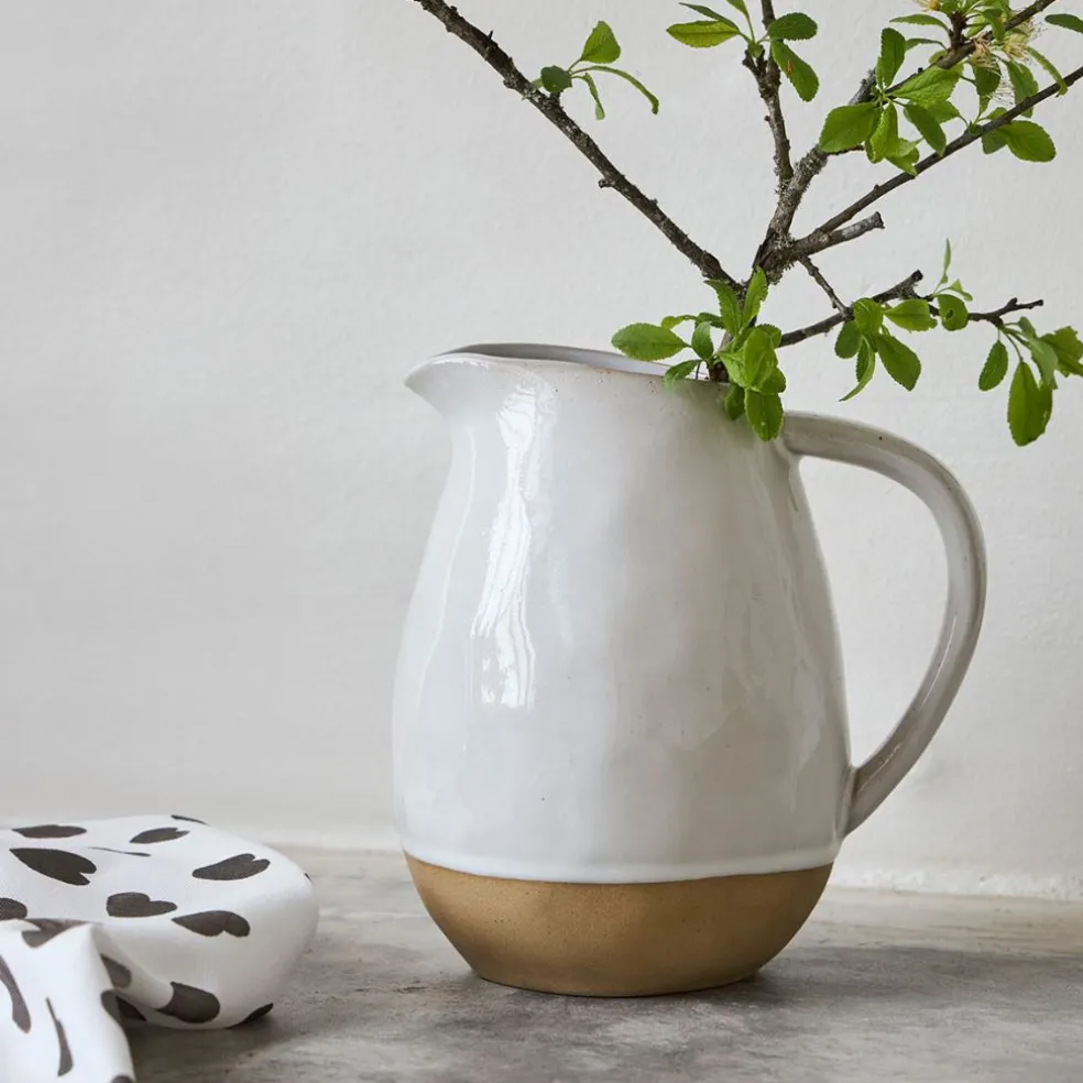 Pichet en grès blanc 1.9L - Jade