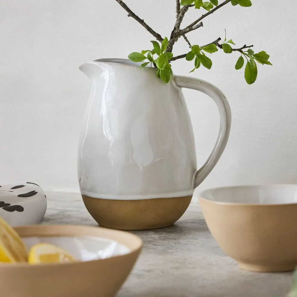 Pichet en grès blanc 1.9L - Jade