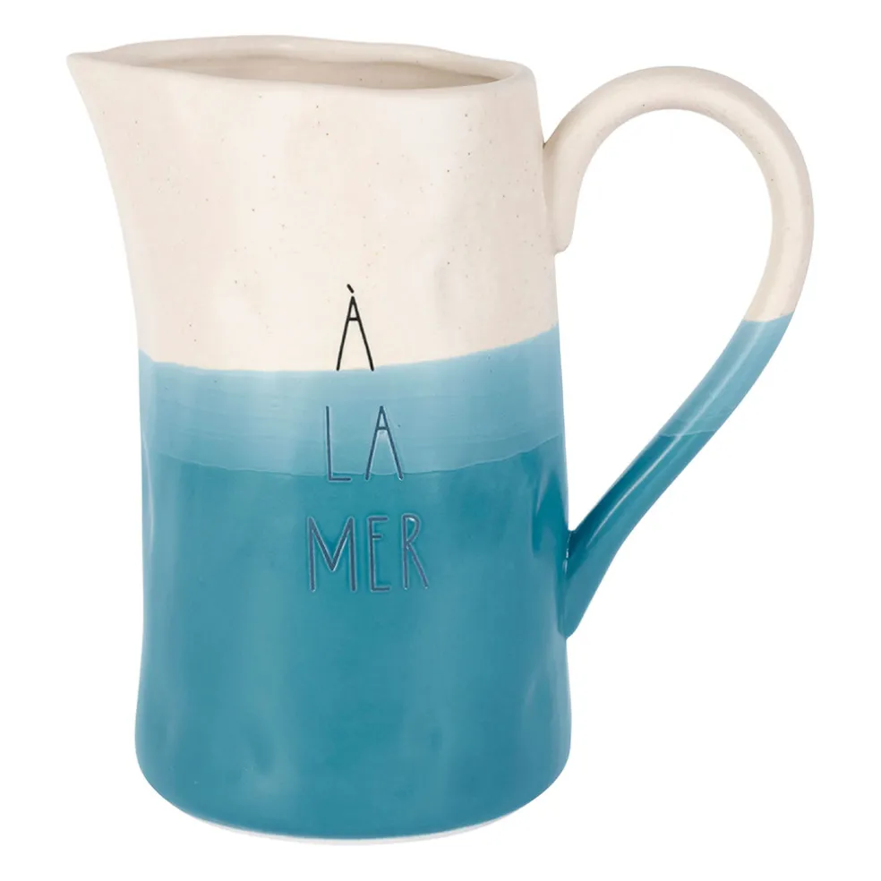 Pichet en grès bleu canard 2.5l - Eté A La Mer