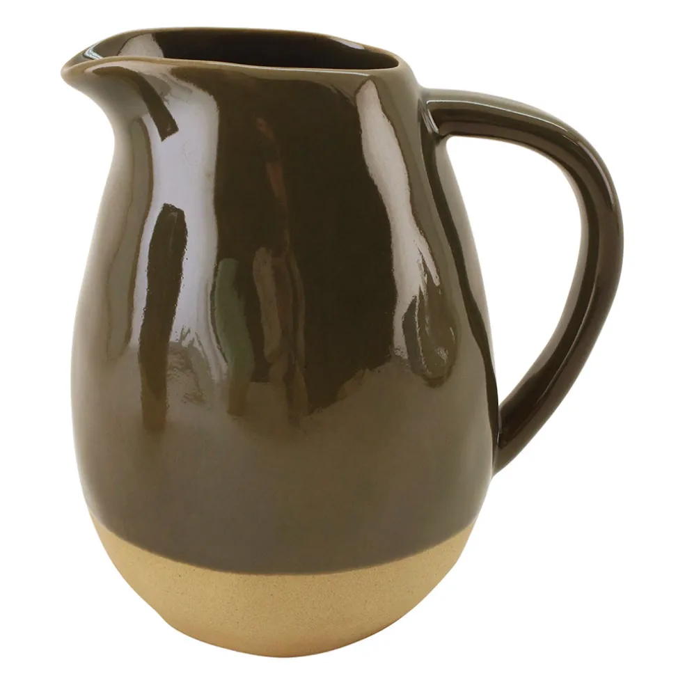 Pichet en grès kaki 1.9L - Jade