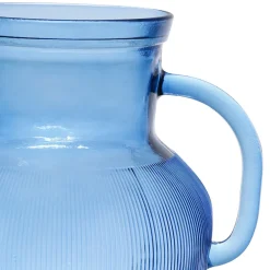 Pichet en verre recyclé sablé bleu 2.3l - Aheli