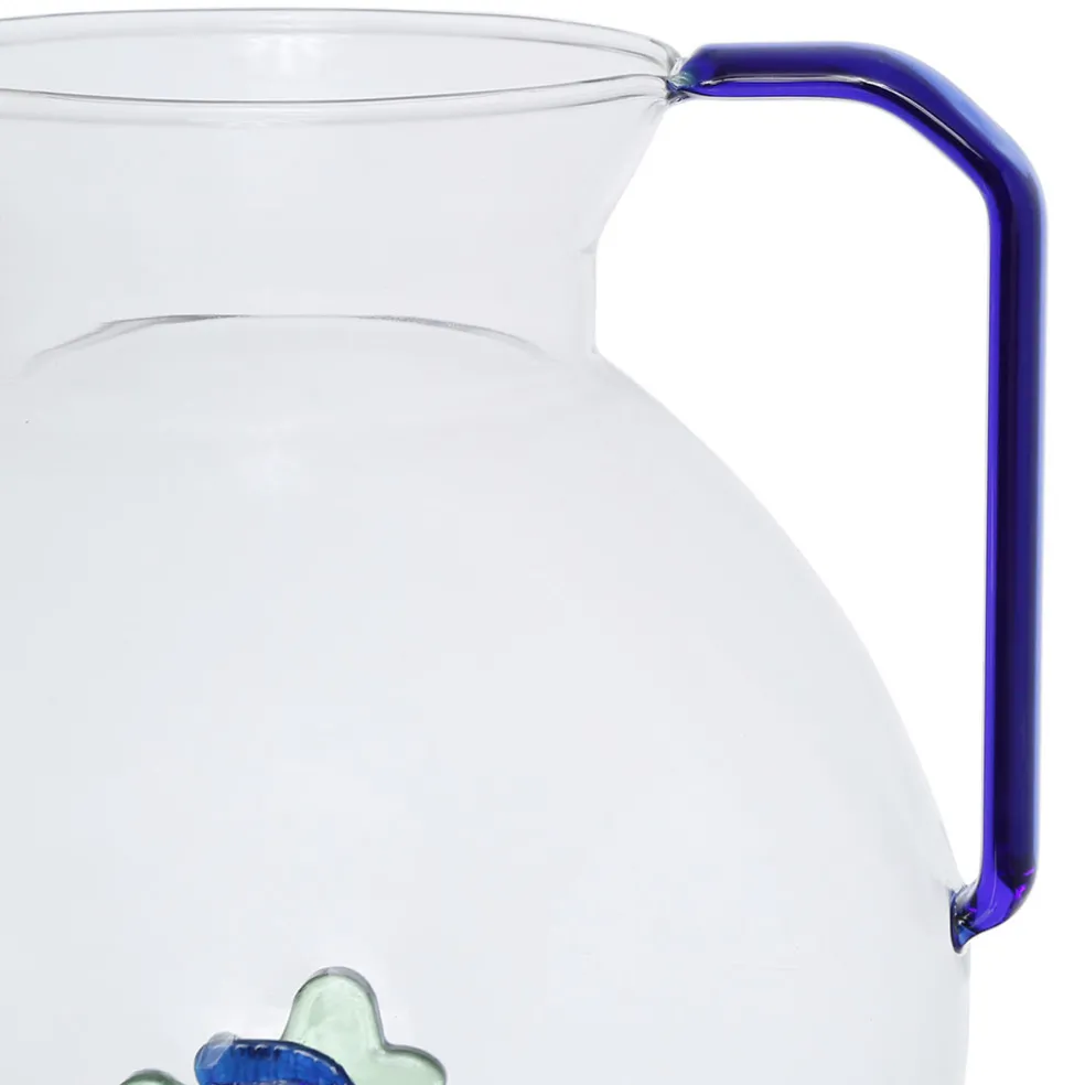 Pichet poisson en verre borosilicate bleu 1.7l - Océan