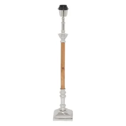Pied lampe en aluminium et manguier h60cm argent - chaveny