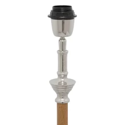 Pied lampe en aluminium et manguier h60cm argent - chaveny