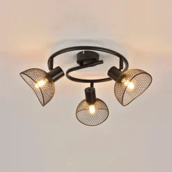 Plafonnier 3 lumières en metal h18cm mat noir - iris