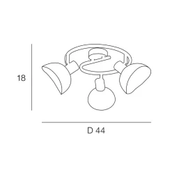 Plafonnier 3 lumières en metal h18cm mat noir - iris
