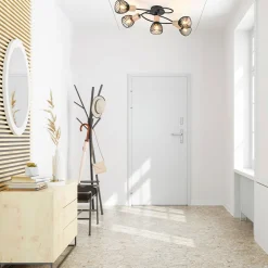 Plafonnier 5 lumières en metal l67cm mat noir - kento