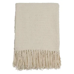 Plaid courba blanc 170x130cm en coton et acrylique