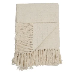 Plaid courba blanc 170x130cm en coton et acrylique