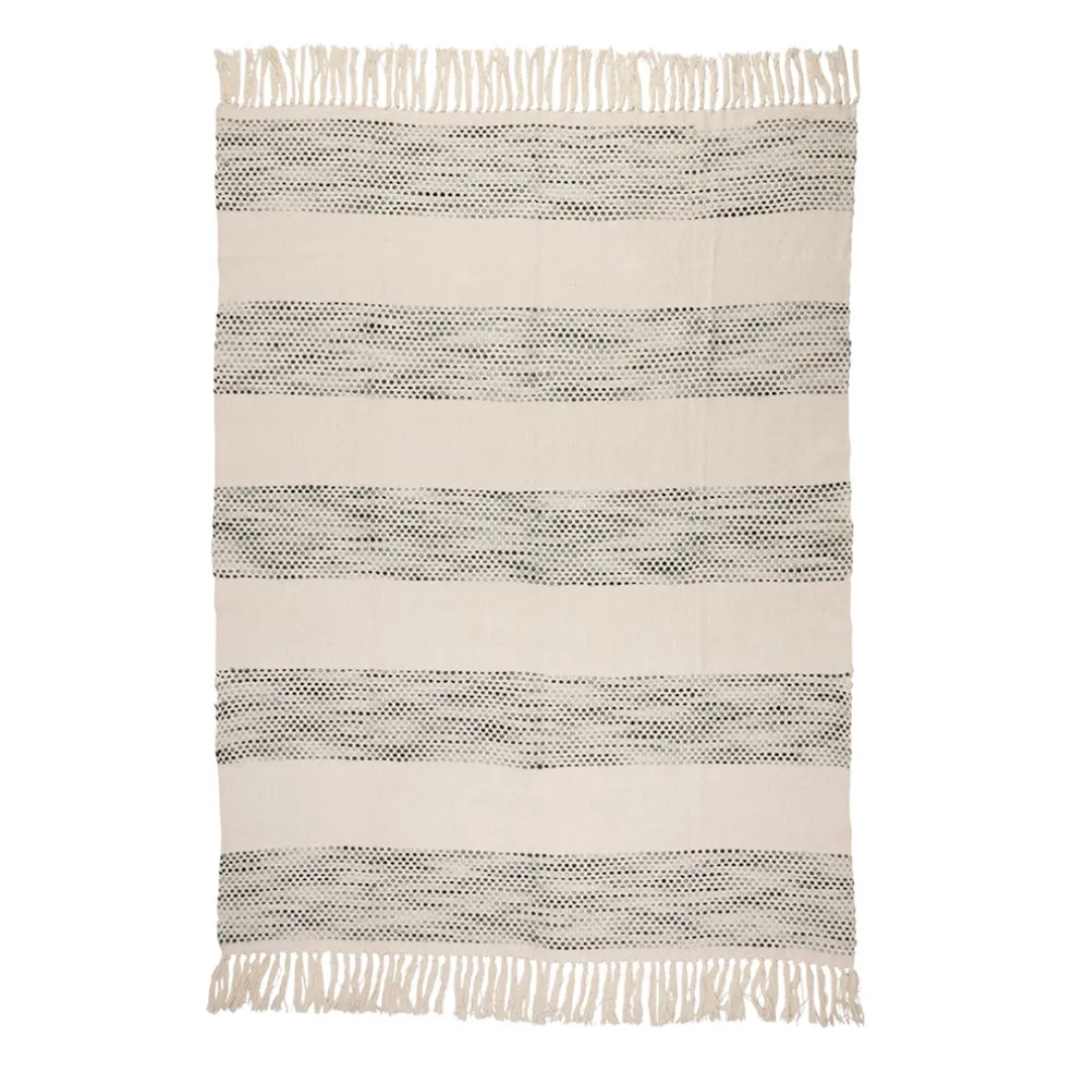 Plaid courba gris 170x130cm en coton et acrylique