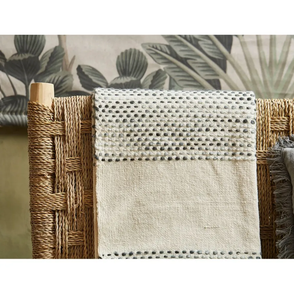 Plaid courba gris 170x130cm en coton et acrylique