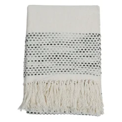 Plaid courba gris 170x130cm en coton et acrylique