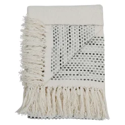 Plaid courba gris 170x130cm en coton et acrylique