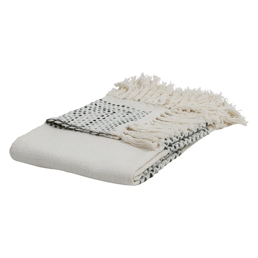 Plaid courba gris 170x130cm en coton et acrylique