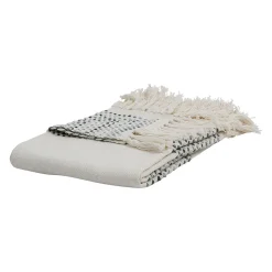 Plaid courba gris 170x130cm en coton et acrylique