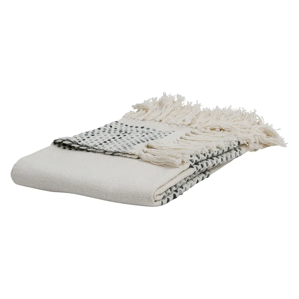 Plaid courba gris 170x130cm en coton et acrylique