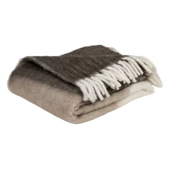 Plaid en acrylique et laine taupe 130x170cm - Selestina