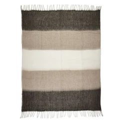 Plaid en acrylique et laine taupe 130x170cm - Selestina