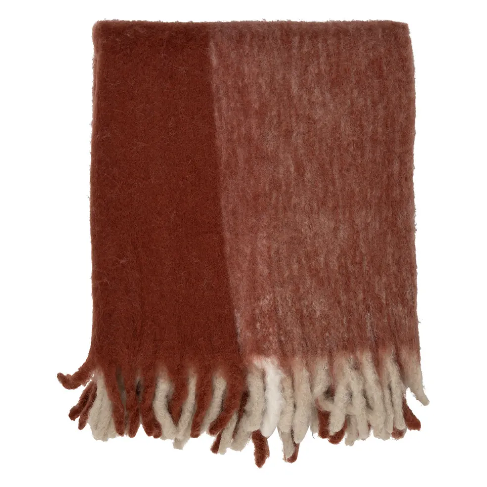 Plaid en acrylique et laine rouille 130x170cm - Selestina