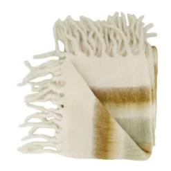 Plaid en acrylique ocre 150x125cm