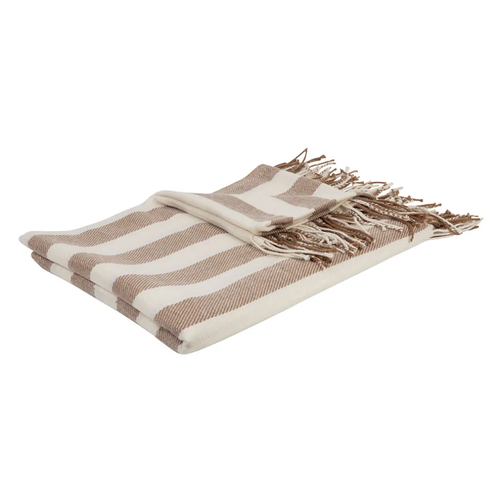 Plaid en acrylique taupe 170x130cm - Somptua