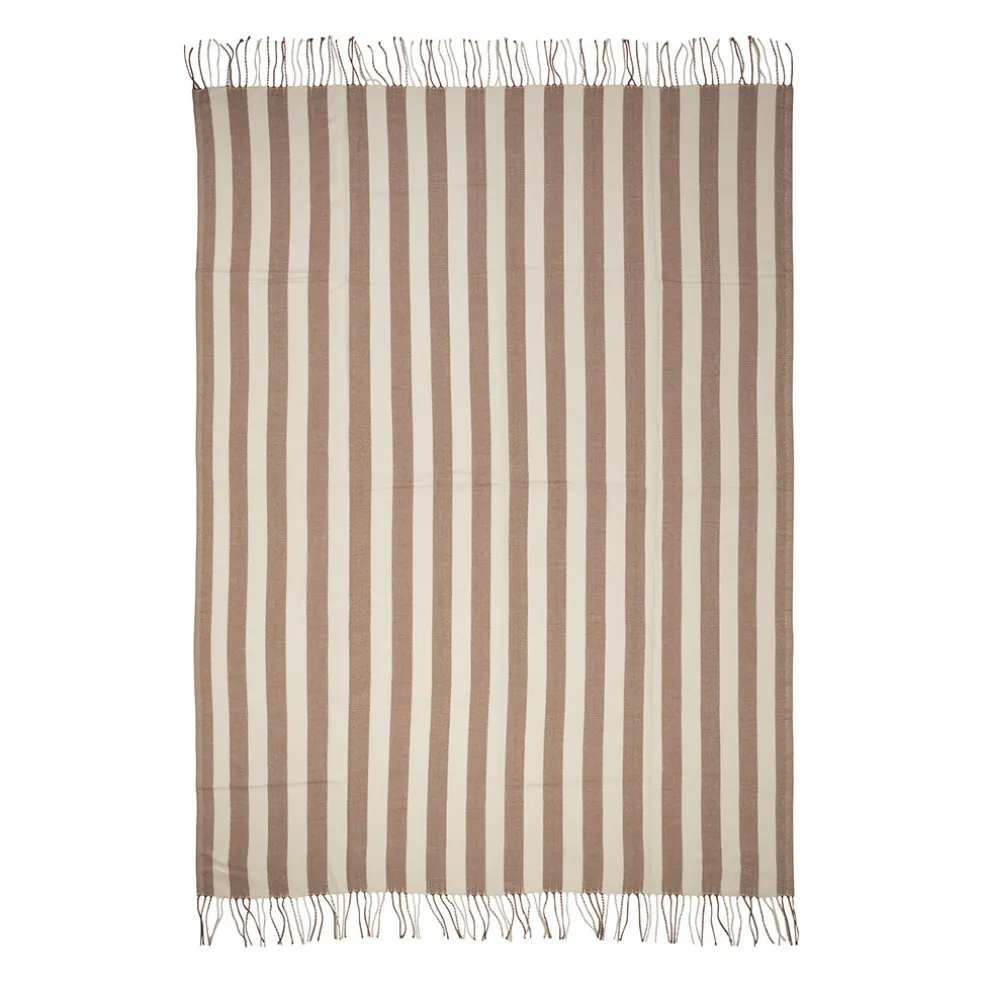 Plaid en acrylique taupe 170x130cm - Somptua