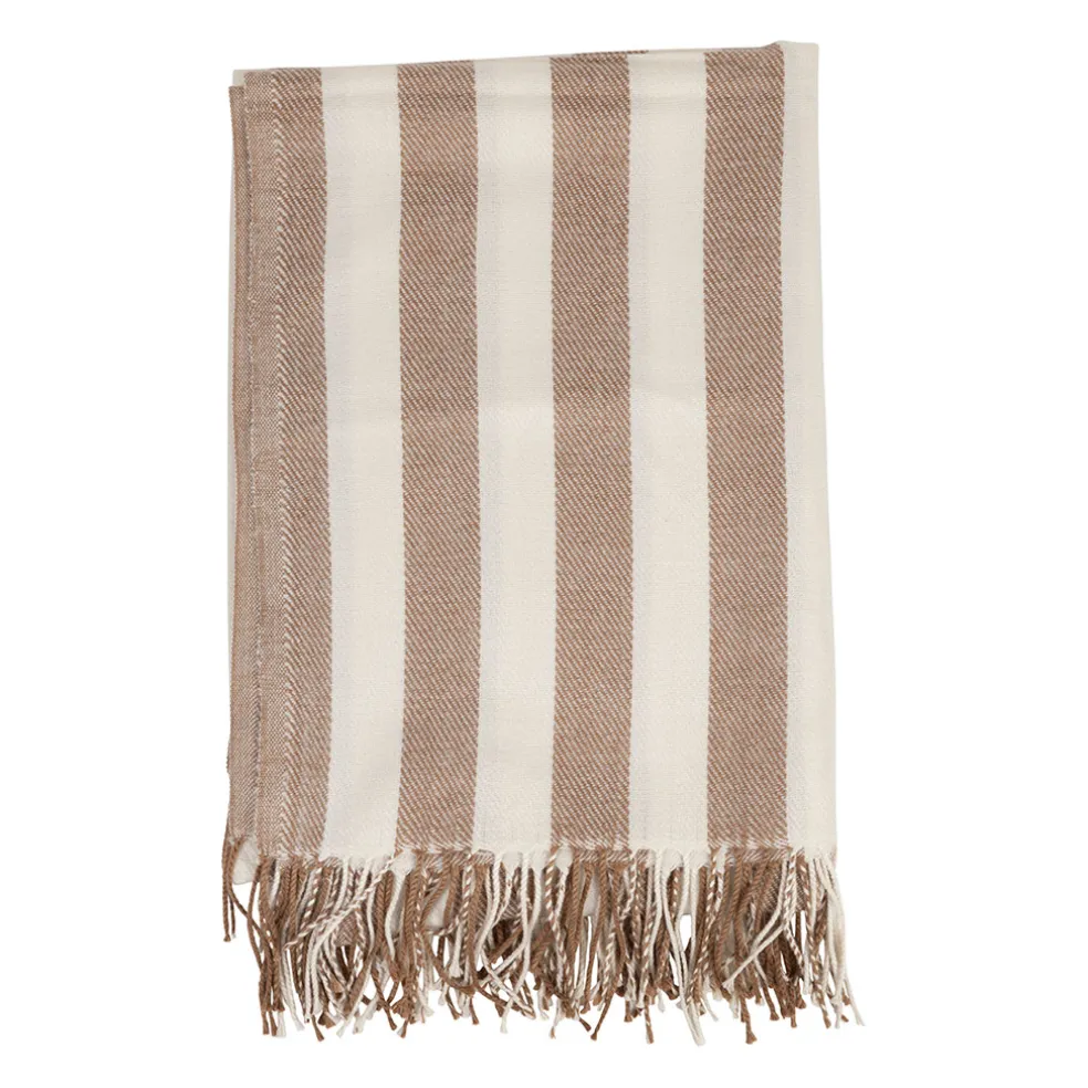 Plaid en acrylique taupe 170x130cm - Somptua