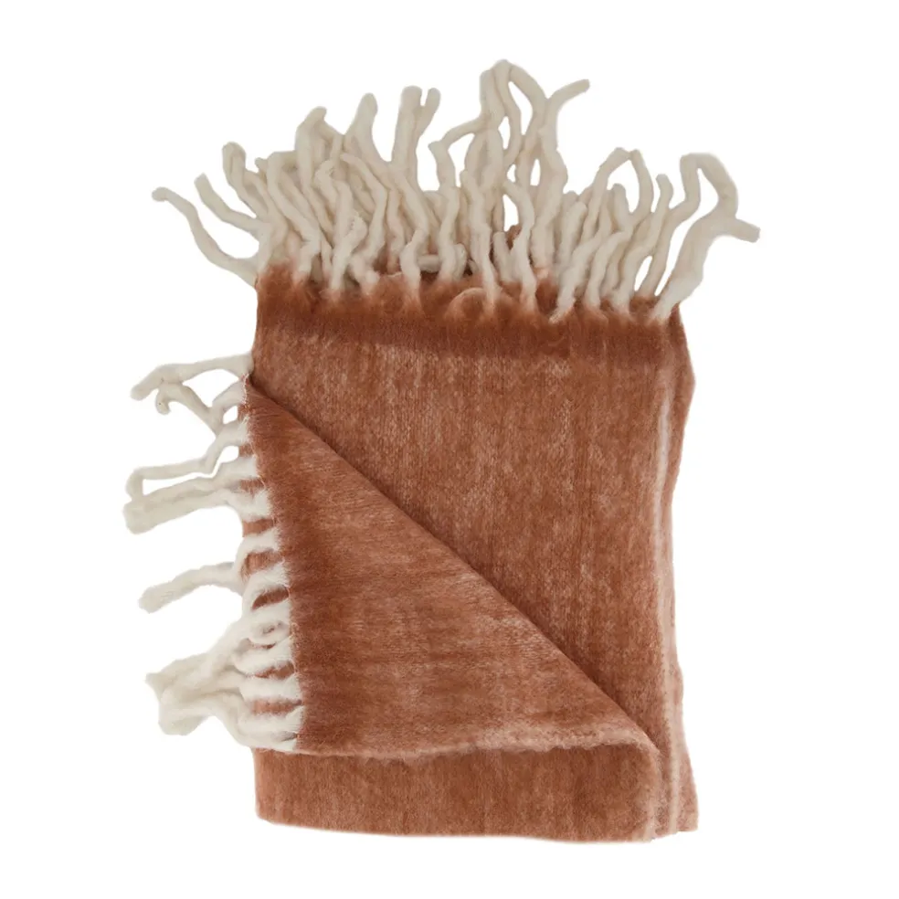 Plaid en acrylique terracotta 150x125cm