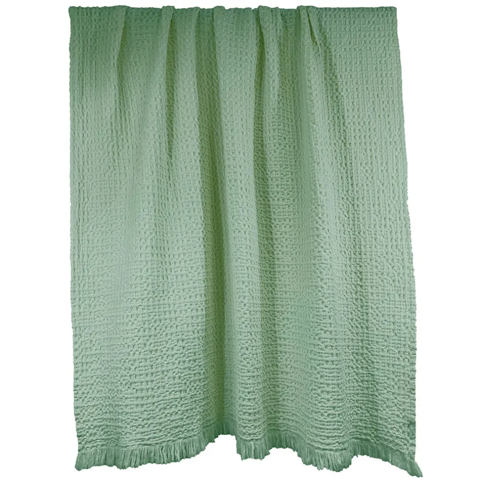 Plaid en coton amande 130x200cm - Tempo II