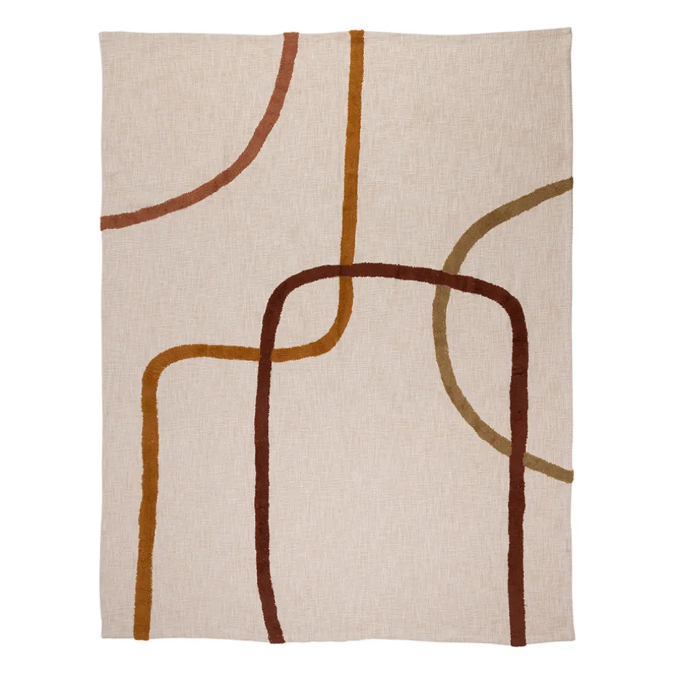 Plaid en coton ecru 170x130cm - Manarola