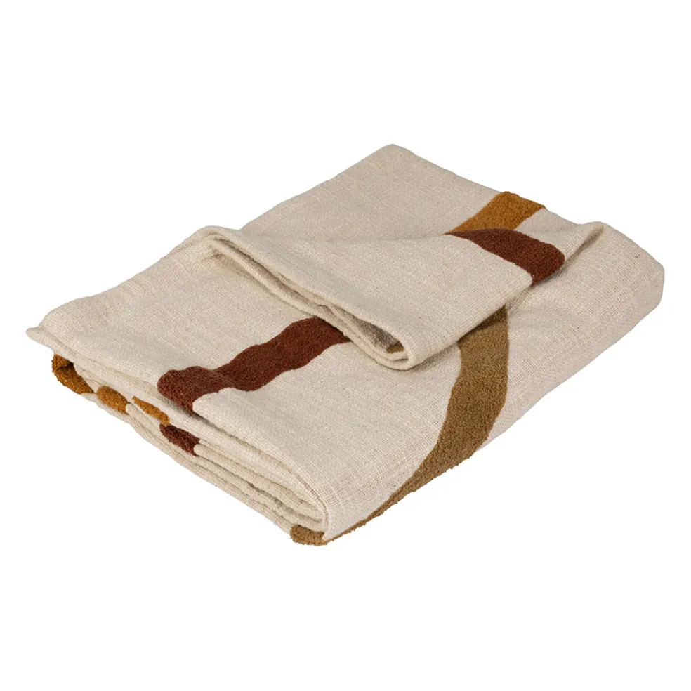 Plaid en coton ecru 170x130cm - Manarola