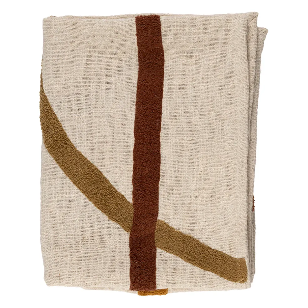 Plaid en coton ecru 170x130cm - Manarola