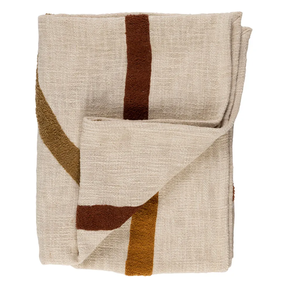 Plaid en coton ecru 170x130cm - Manarola