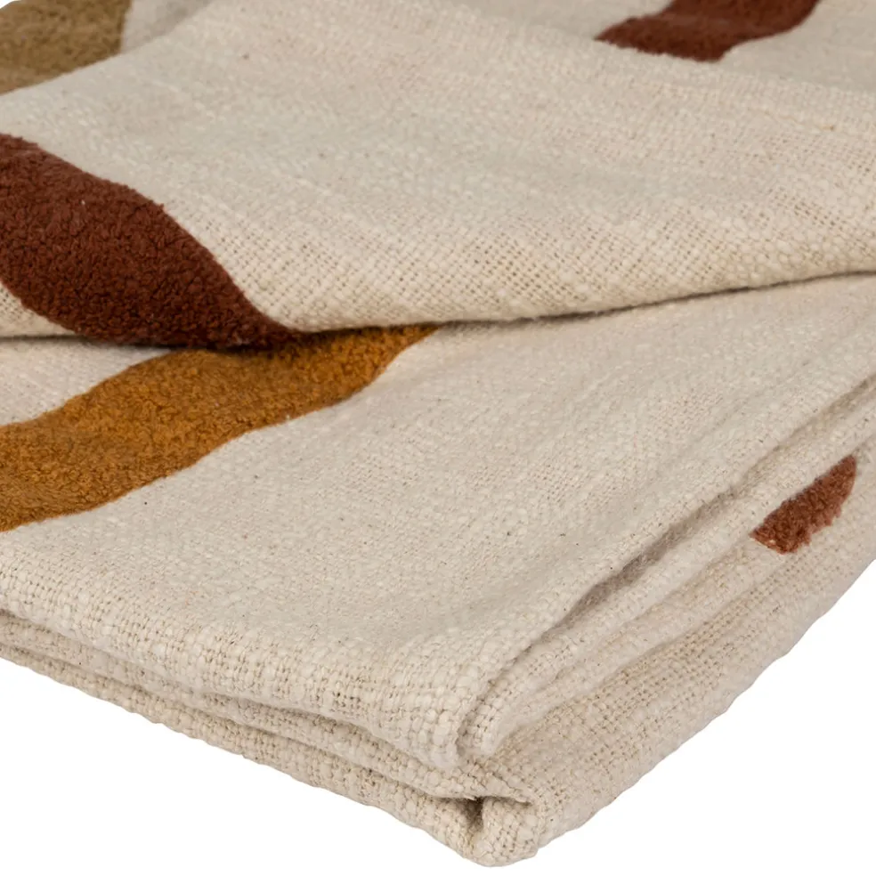 Plaid en coton ecru 170x130cm - Manarola