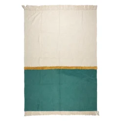 Plaid en coton émeraude 170x130cm - Neo