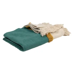 Plaid en coton émeraude 170x130cm - Neo