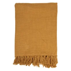 Plaid en coton moutarde 170x130cm - Allegra