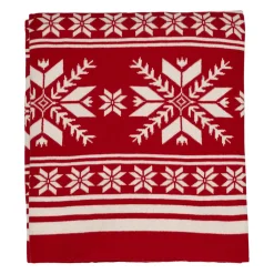 Plaid en coton rouge 150x125cm - Noel
