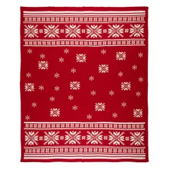 Plaid en coton rouge 150x125cm - Noel